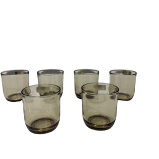 Set of 6 Smoky Glass Drinking Tumblers