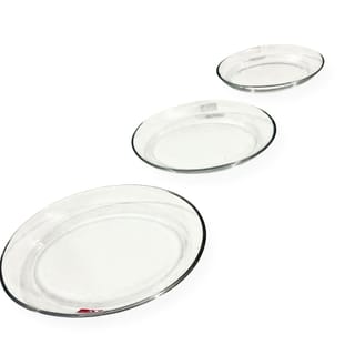 Clear Glass Oval shape  Serving Plates Set 3 piece