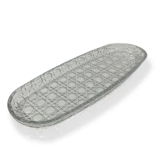 Crystal Glass Serving Tray Kabab Dish Large  2