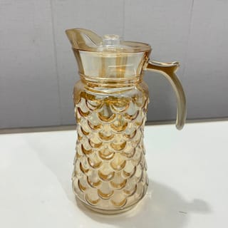 Amber Glass Water Pitcher Set 7 pieces 5