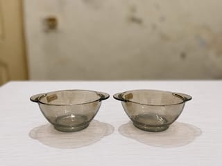 Smoked Glass Serving Bowls Set 2 pieces 2