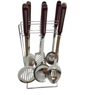 Stainless Steel Kitchen Utensil Set with Stand 7 Piece 3