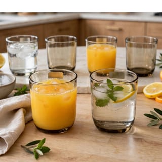 Set of 6 Smoky Glass Drinking Tumblers 5