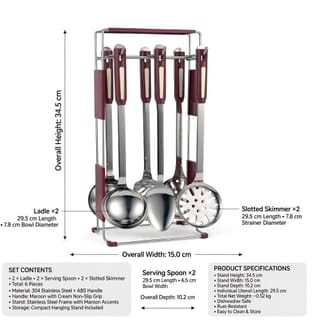 7-Piece Stainless Steel Kitchen Utensil Set with Rack 5