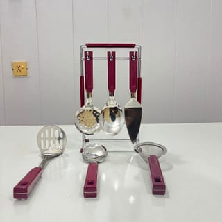 Stainless Steel Kitchen Utensil Set with Stand 5
