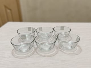 Set of 6 Clear Glass Small Bowls 3